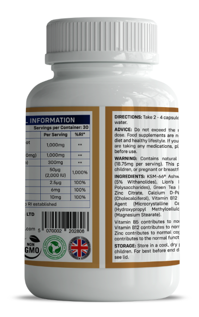 Back of Brainwave Nootropics supplement bottle